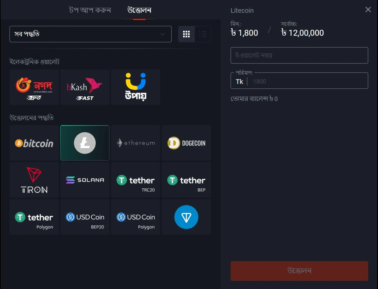 Pin-Up Payment Methods